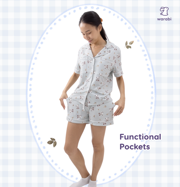 Panda Daze Cloud PJ Set – Short Sleeve Top + Shorts