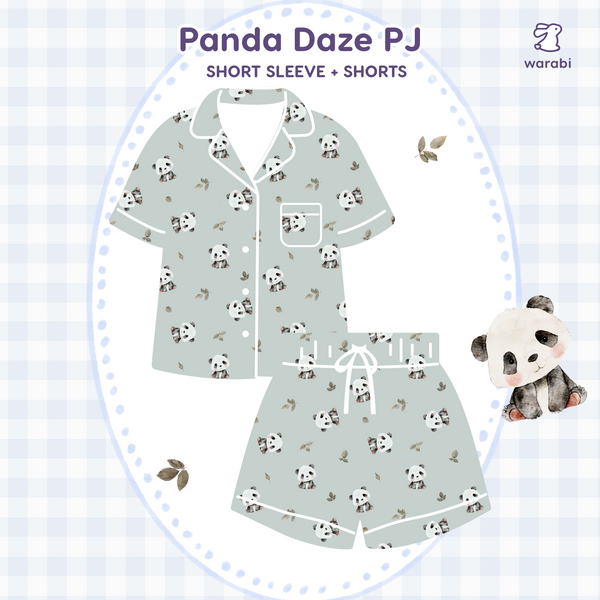 Panda Daze Cloud PJ Set – Short Sleeve Top + Shorts