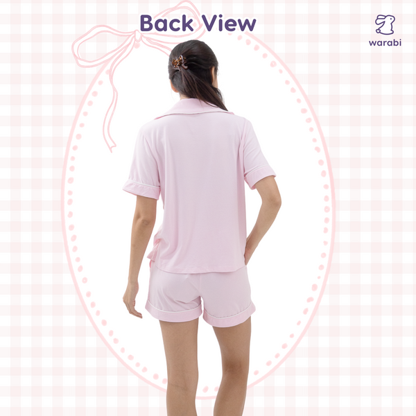 Rose Pink Cloud PJ Set – Short Sleeve Top + Shorts
