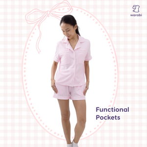 Rose Pink Cloud PJ Set – Short Sleeve Top + Shorts