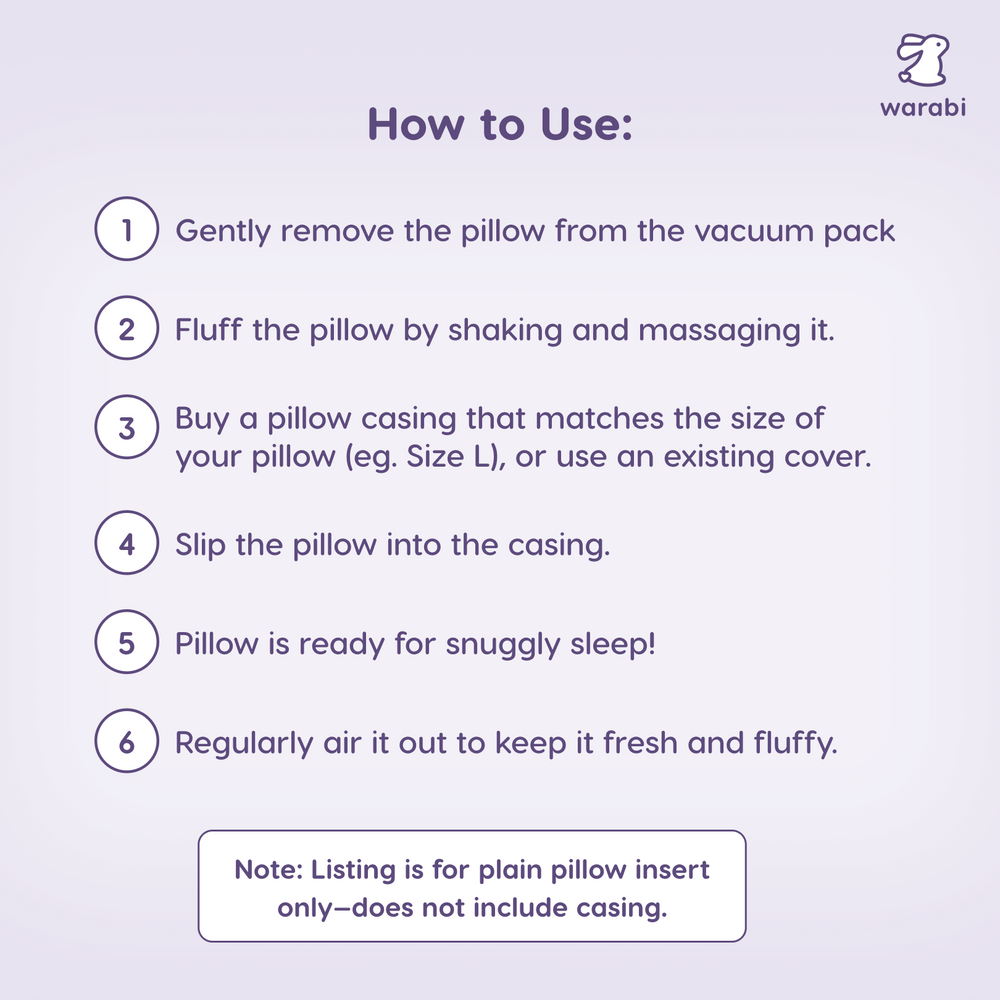 Bamboo Pillow Insert (No Pillowcase) | Soft & Fluffy, Vacuum-Packed