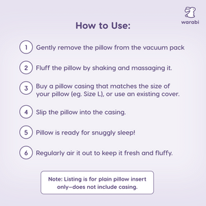 Bamboo Pillow Insert (No Pillowcase) | Soft & Fluffy, Vacuum-Packed
