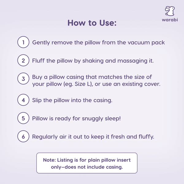 Bamboo Pillow Insert (No Pillowcase) | Soft & Fluffy, Vacuum-Packed