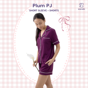 Plum Cloud PJ Set – Short Sleeve Top + Shorts