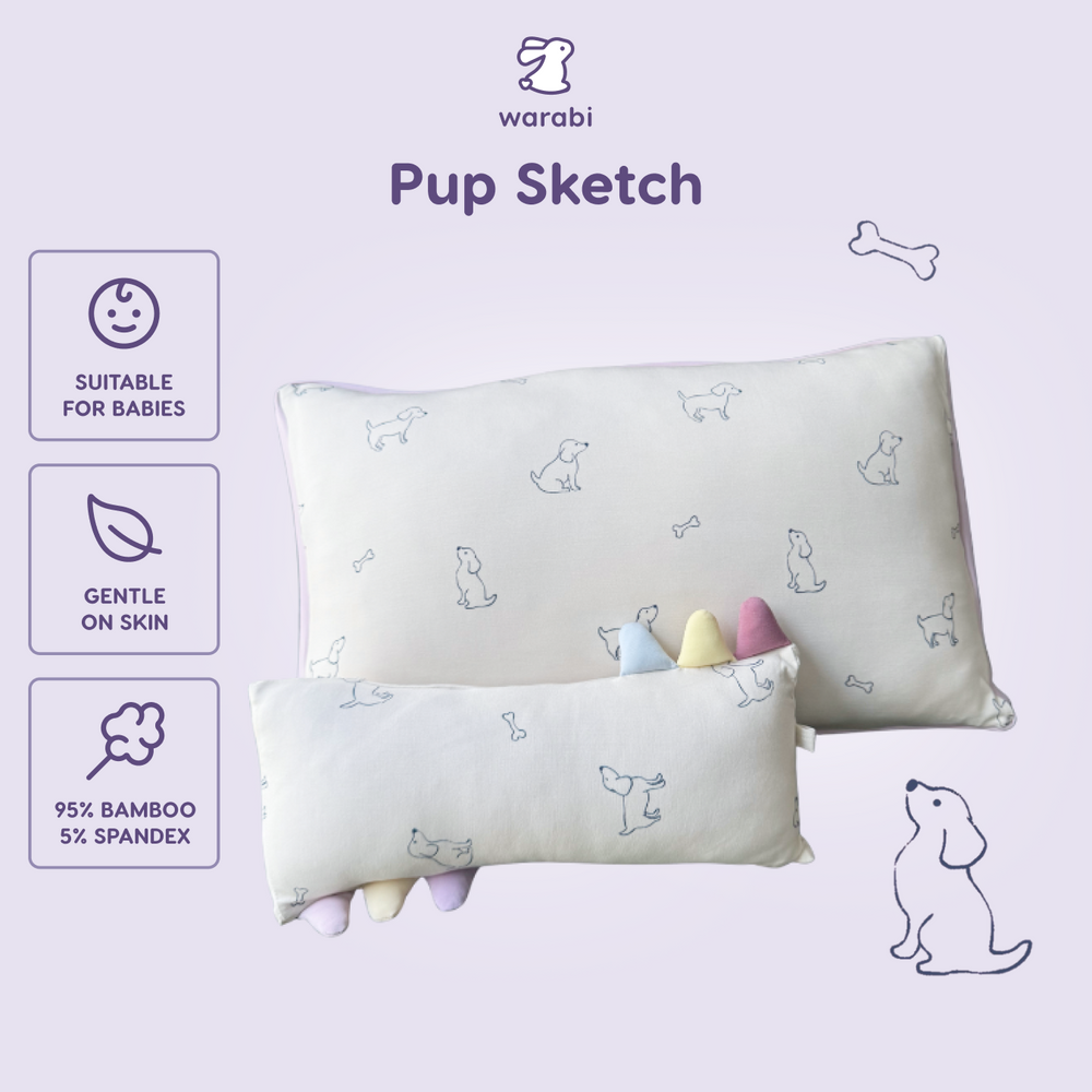 Pup Sketch Snuggle Bamboo Pillow