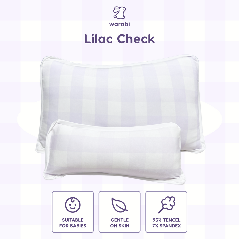 Lilac Check Tencel Snuggle Pillow