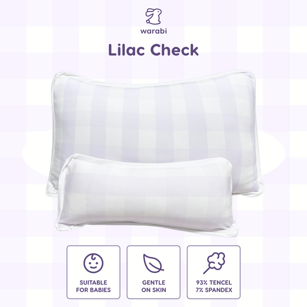 Lilac Check Tencel Snuggle Pillow