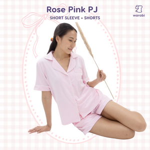 Rose Pink Cloud PJ Set – Short Sleeve Top + Shorts