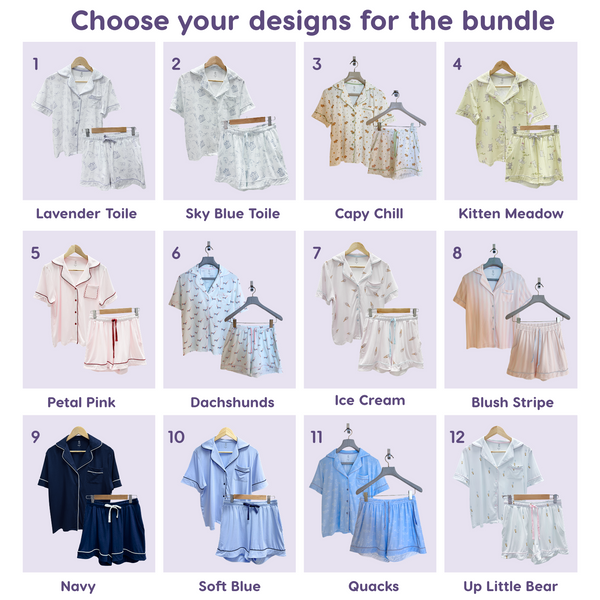 [BUNDLE] Kids Short Sleeve Bamboo Cloud PJ Set