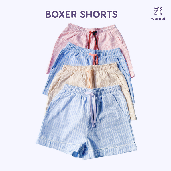 Crinkled Cotton Boxer Easy Shorts