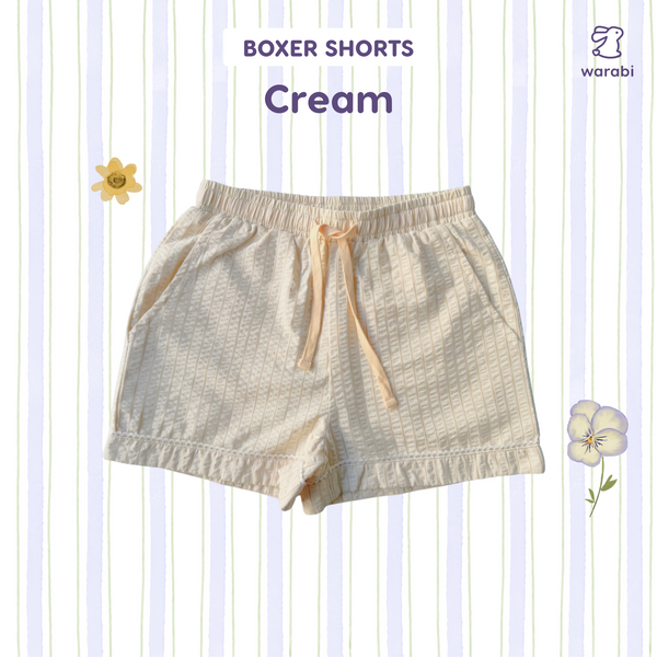 Crinkled Cotton Boxer Easy Shorts