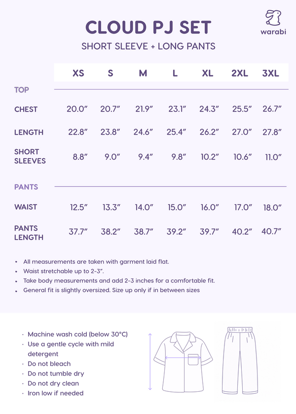 [PO 20 AUG] Breakfast Cloud PJ Set – Padded Short Sleeve Top + Long Pants