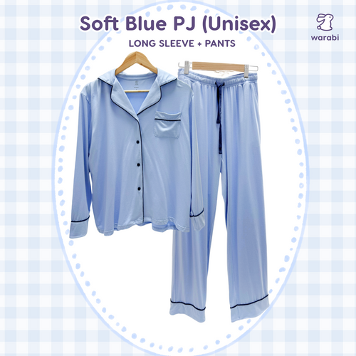 Soft Blue Unisex Bamboo Cloud PJ Set (Long Sleeve + Long Pants)