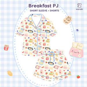 Breakfast Cloud PJ Set – Short Sleeve Top + Shorts