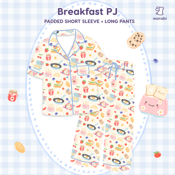 [PO 20 AUG] Breakfast Cloud PJ Set – Padded Short Sleeve Top + Long Pants