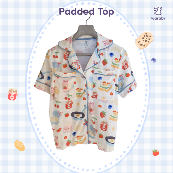 [PO 20 AUG] Breakfast Cloud PJ Set – Padded Short Sleeve Top + Long Pants