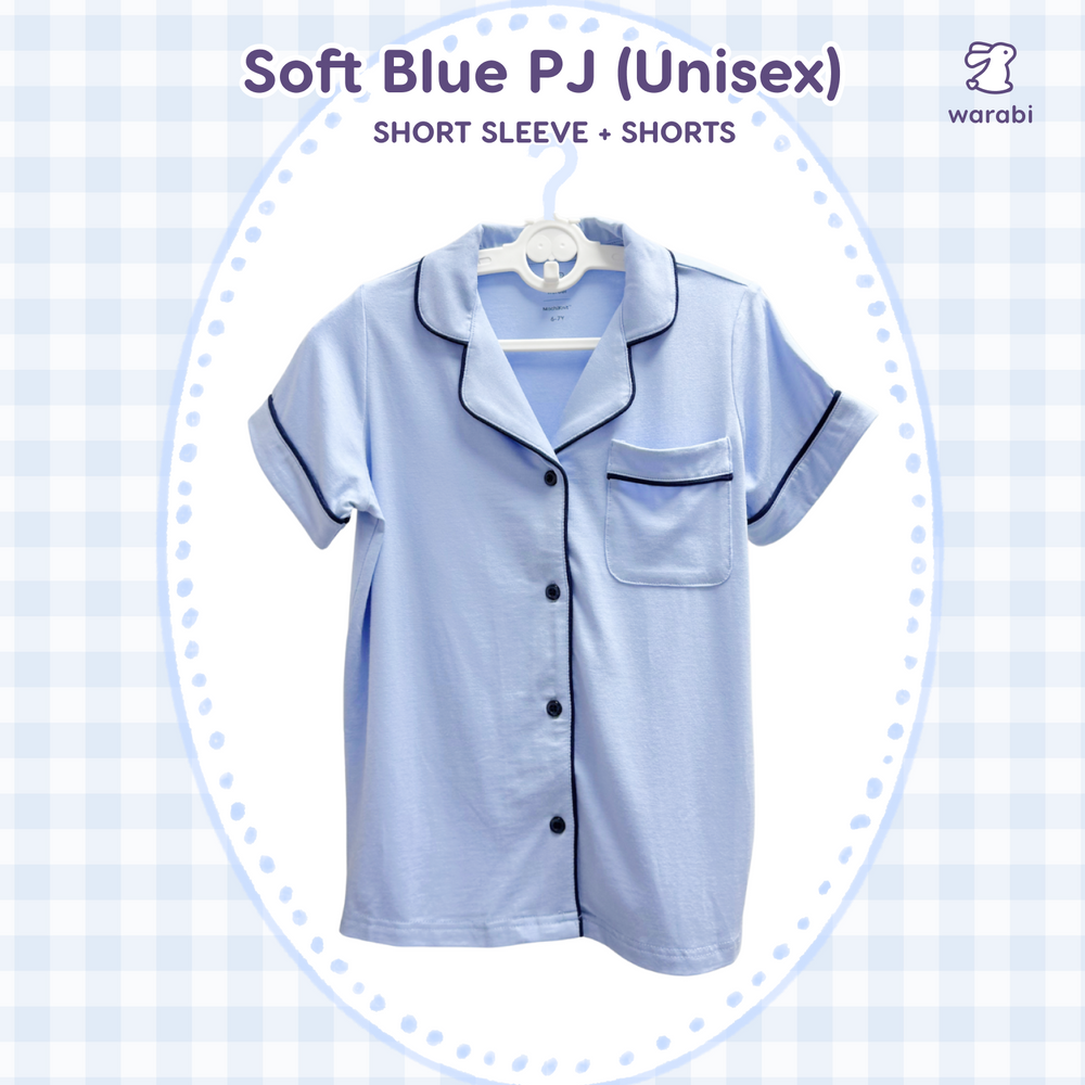 Soft Blue Kids PJ Set (Short & Long Sleeve)